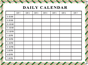 Printable Daily Calendars