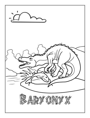 Printable Dinosaur Coloring Page Baryonyx