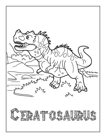 Printable Dinosaur Coloring Page Ceratosaurus