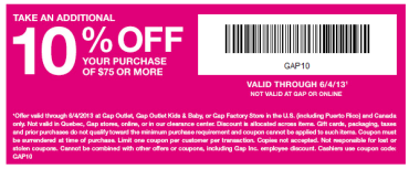 Printable Gap Outlet Coupon