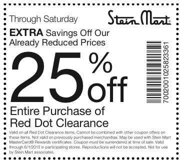 Printable Stein Mart Coupon