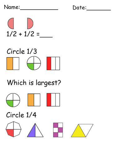 Printable Fraction Worksheets