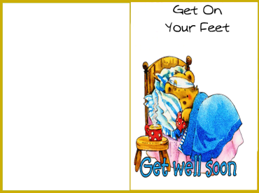 Get on Your Feet Bear Get Well Card