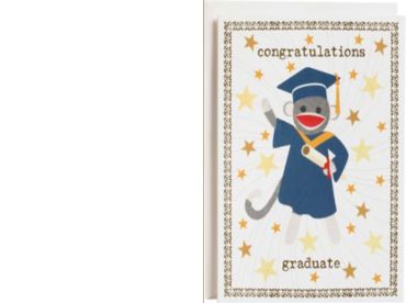 Printable Sock Monkey Graduation Cards