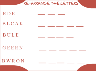 Color Spelling Kids Worksheets