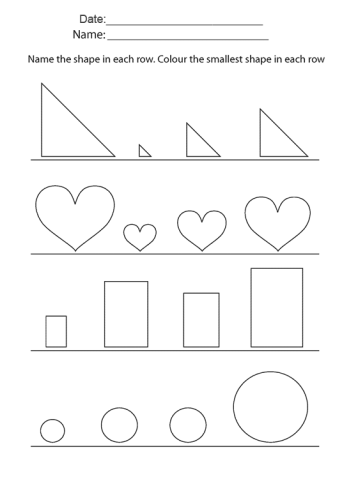Smallest Objects Printable Worksheets