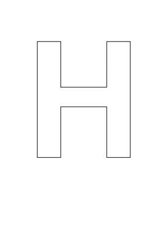 Letter Stencil Bold Uppercase H
