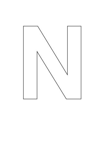 Letter Stencil Bold Uppercase N