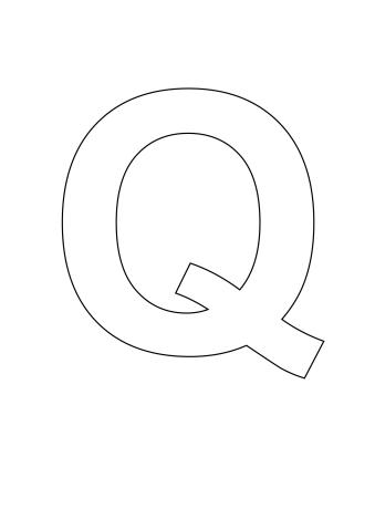 Letter Stencil Bold Uppercase Q