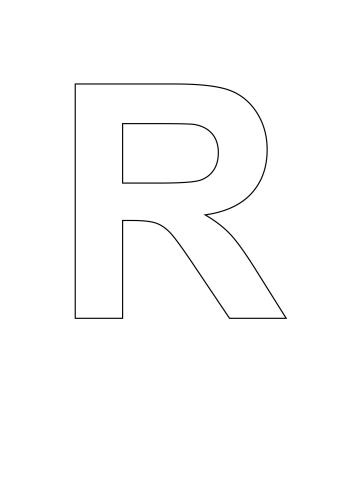 Letter Stencil Bold Uppercase R