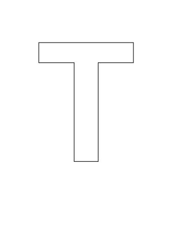 Letter Stencil Bold Uppercase T