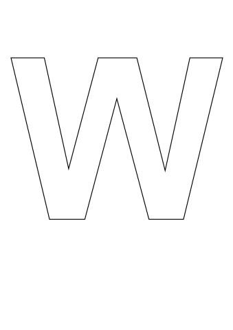 Letter Stencil Bold Uppercase W