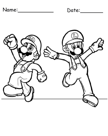 Mario and Luigi Printable Coloring Pages