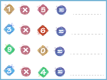 Blue Border Adding by Shapes Math Worksheets