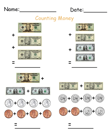 More Counting Money Printable Worksheets