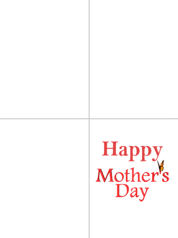 Printable Happy Mother's Day Butterfly Cards