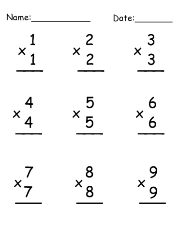 Printable Multiplication Worksheet