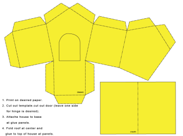 yellow paper crafts house
