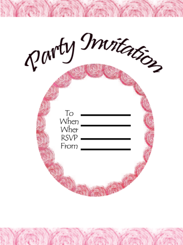 Pink Floral Christmas Printable Invitations