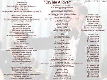 Cry Me a River Printable Sheet Music