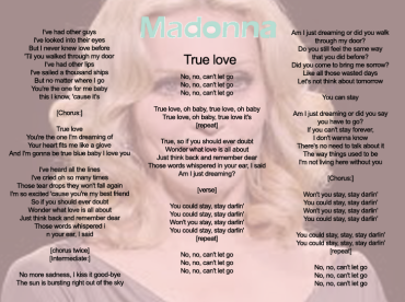 Printable True Blue Music Sheet