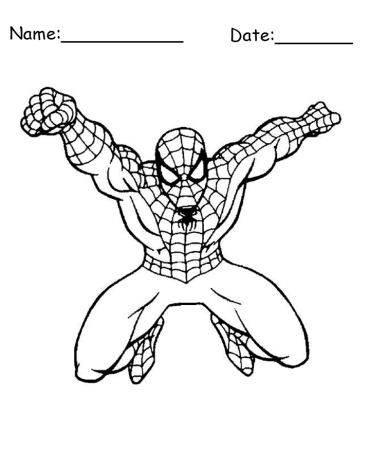 Leaping Spiderman Printable Coloring Pages