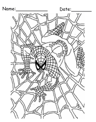 Printable Spiderman Coloring Pages in the Web