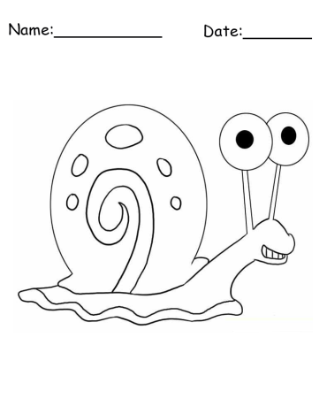Gary the Snail SpongeBob Printable Coloring Pages