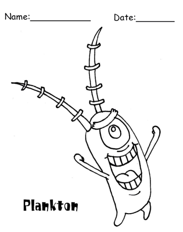Plankton SpongeBob Printable Coloring Pages