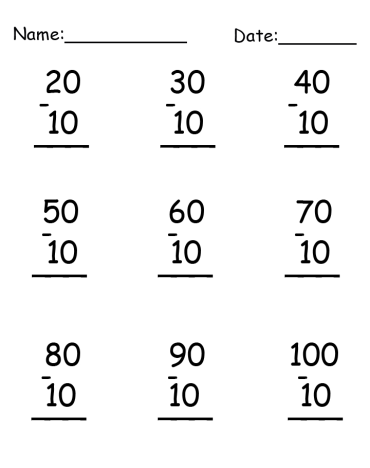 Math Subtraction Worksheet