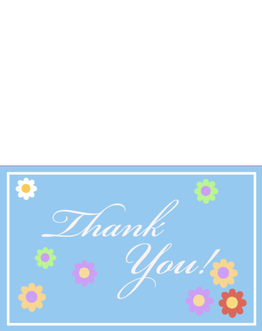 Printable Blue Floral Thank You Cards