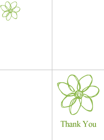 Printable Flower Thank You Cards