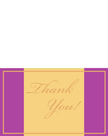 Printable Purple and Gold Thank You Cards