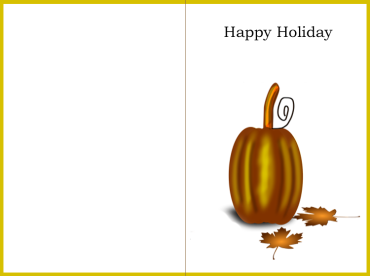 Yellow Skinny Pumpkin Thanksgiving Card