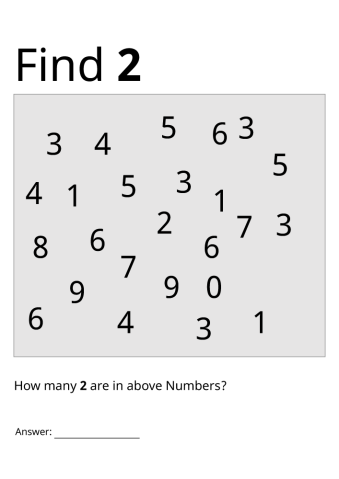 Printable Visual Scanning Worksheet Find 2