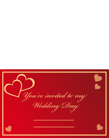 Red Hearts Wedding Printable Cards