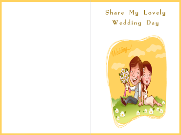 Share My Lovely Wedding Day Orange Border Wedding Invitation