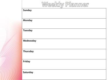 Peach Weekly Planner Printable Calendars