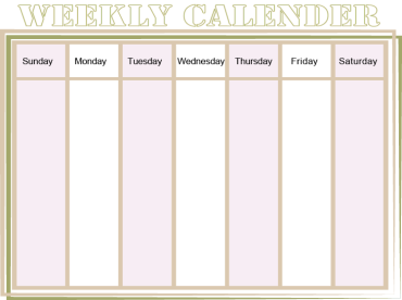 Printable Brown Weekly Calendar