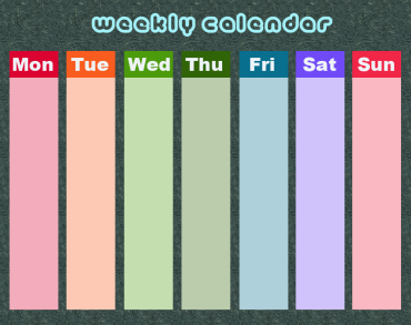 Printable Textured Weekly Calendar