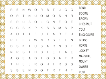 Game Night Printable Word Search Puzzles