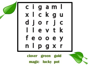 Printable Green Theme Word Search